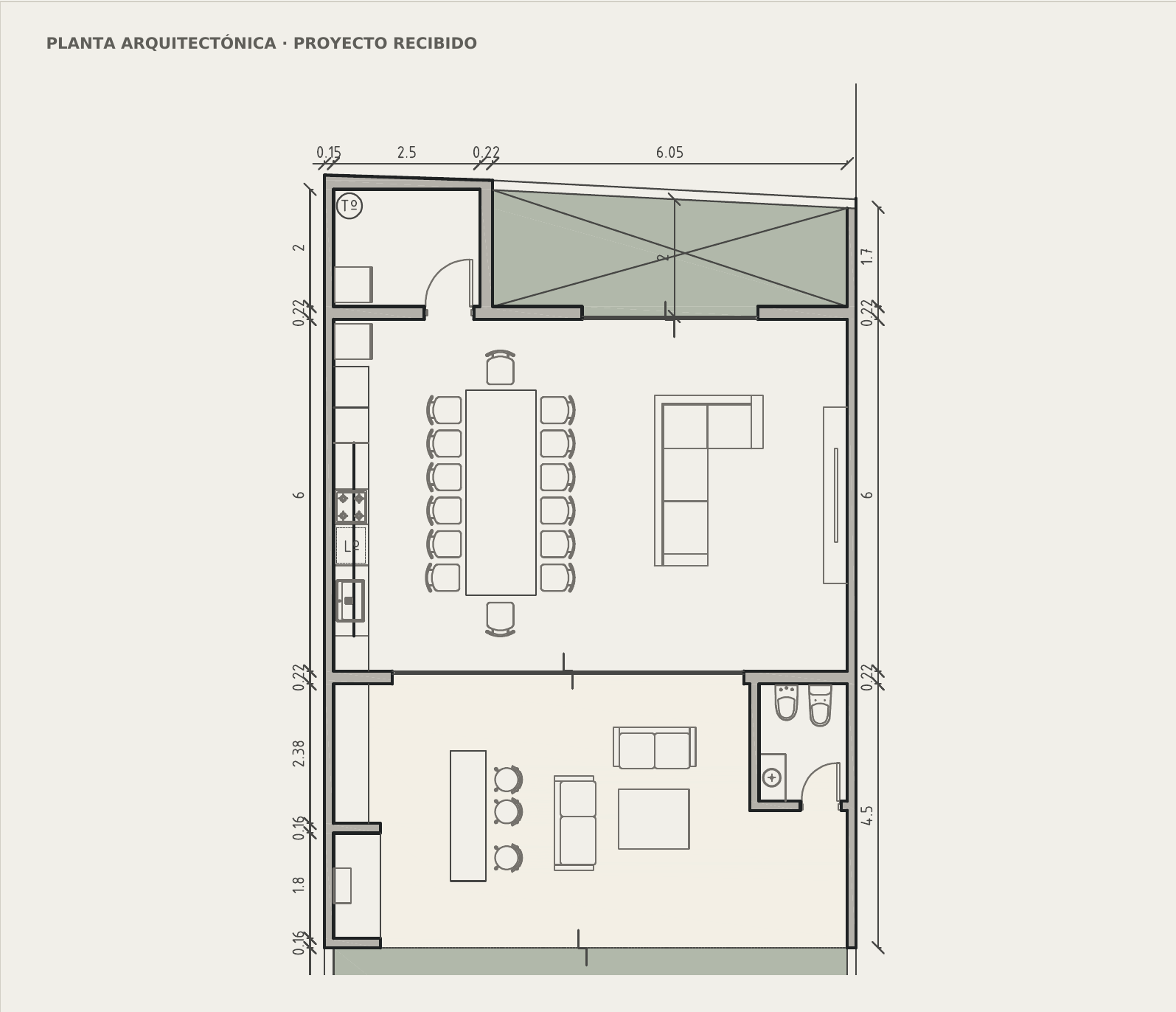 Planta arquitectónica del proyecto recibido